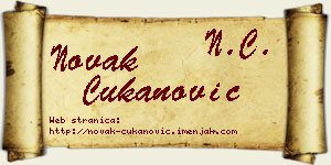 Novak Čukanović vizit kartica